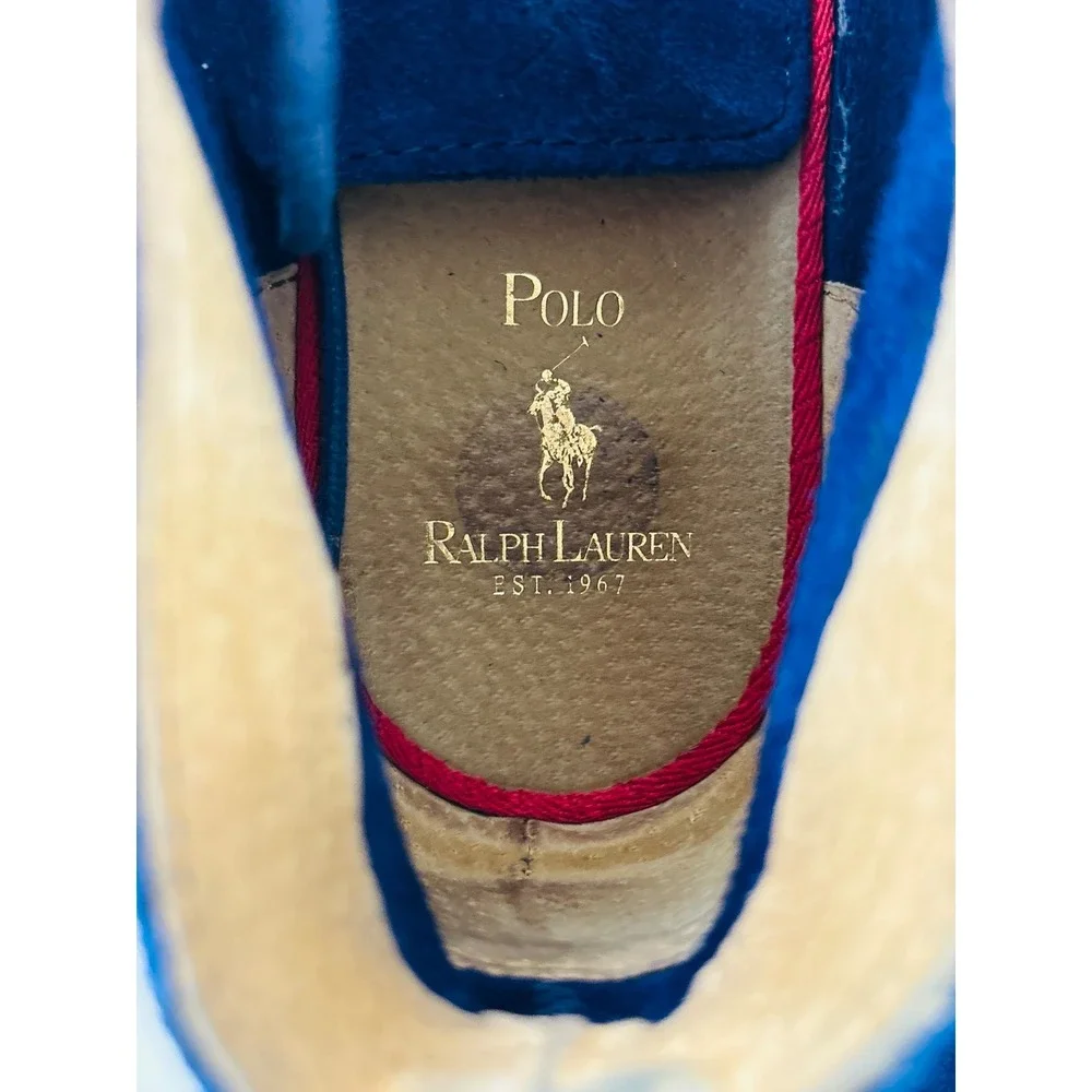 Polo Ralph Lauren Mens Blue Suede Casterton Chukka Boots Crepe Sole Size 8D